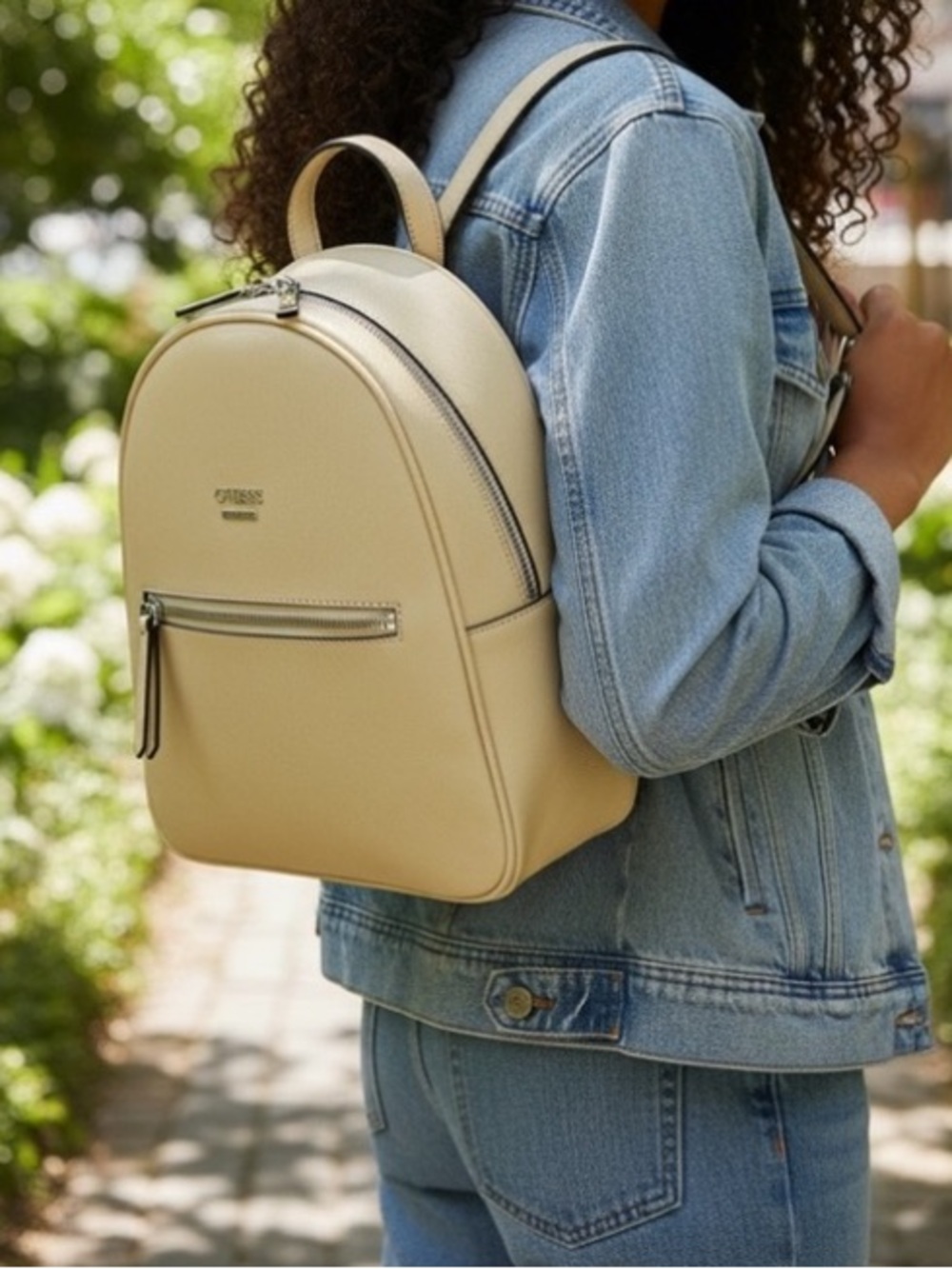 NWT GUESS MAYETTE BUTTER YELLOW BACKPACK VEGAN LEATHER